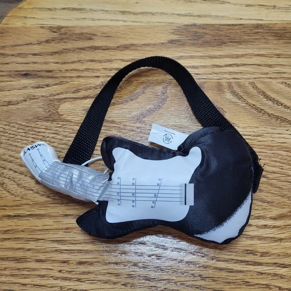 Build A Bear Workshop Black Electric Guitar Plush Stuffed Animal Accessory
